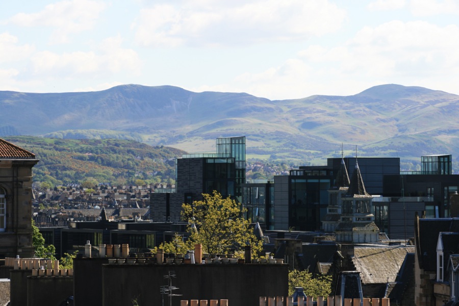 A rooftop view of Edinburgh Stravaiging around Scotland